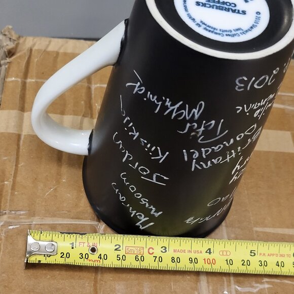 Starbucks Coffee 2010 Black Chalkboard Unique Design Tall Latte Mug 5 3/4" GUC - Picture 8 of 8